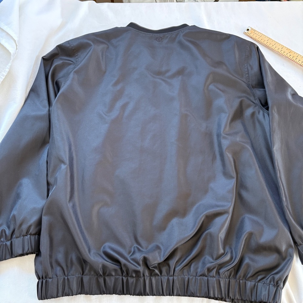 Pro Tour CoolPlay Mens XL Gray Houndstooth V-Neck Golf Windshirt Pullover Jacket - Picture 3 of 7